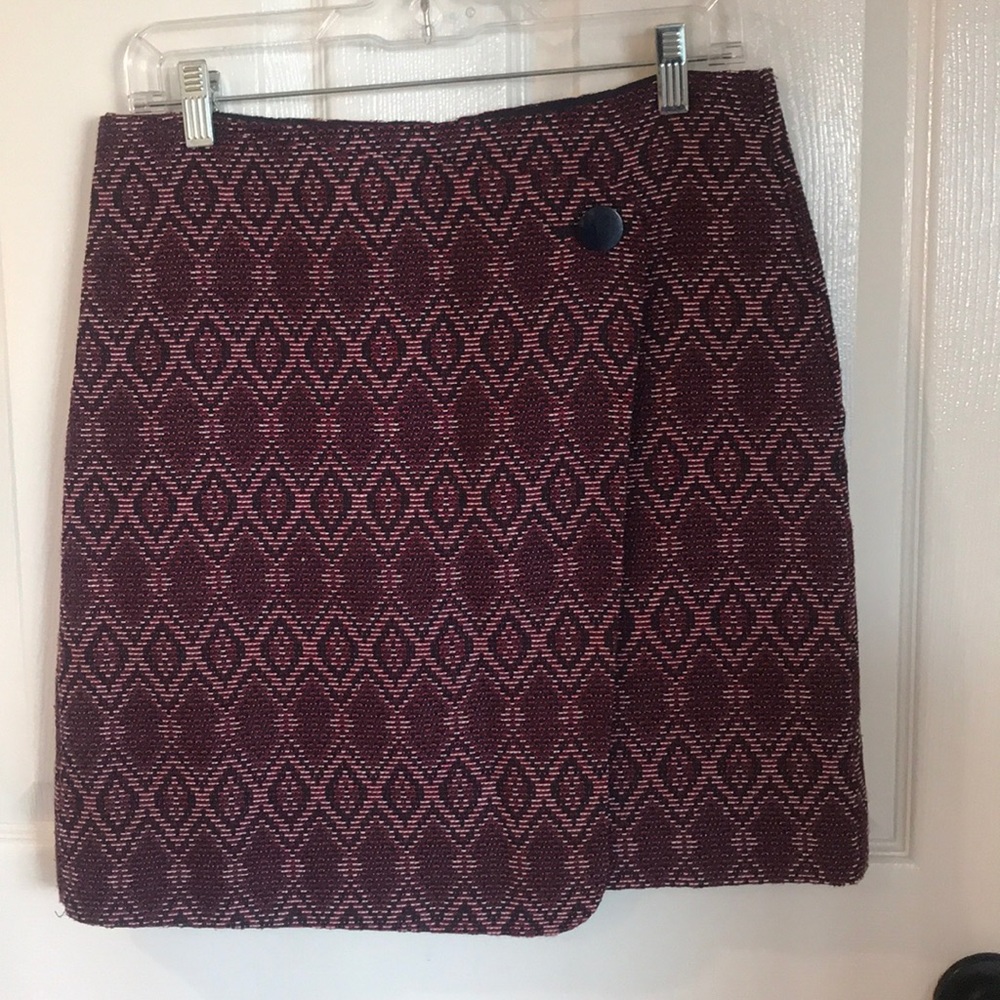LOFT maroon, Aztec skirt